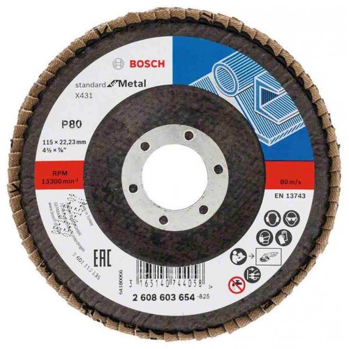 BOSCH Lamelový brúsny kotúč X431, Standard for Metal, 115 mm, 22,23 mm, 80 2608603654